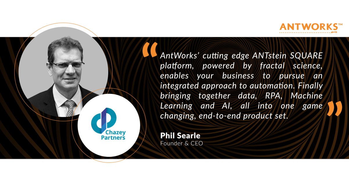 AntWorksGlobal's tweet photo. Phil Searle, Founder and CEO of @ChazeyPartners, highlights #ANTsteinSQUARE's strength as an #IntegratedAutomationPlatform. #AntWorksisFullstack #IAP https://t.co/TiuwgBiLhS