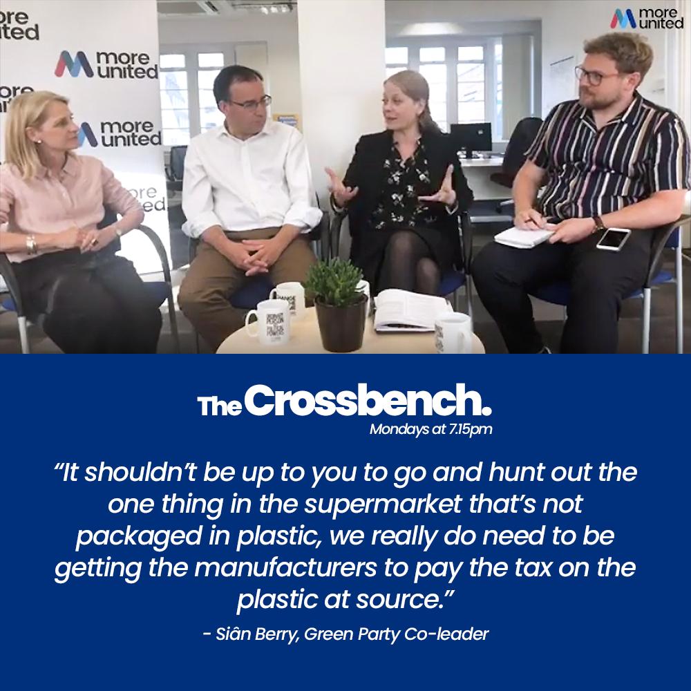 MoreUnitedUK's tweet photo. What role can big corporations play in reducing single-use plastics? Is it down to the consumer? @TheGreenParty co-leader @sianberry shared her thoughts on #TheCrossbench ๐ Catch up here: https://t.co/NwTDeNDoKD https://t.co/CH7VIiQuMz