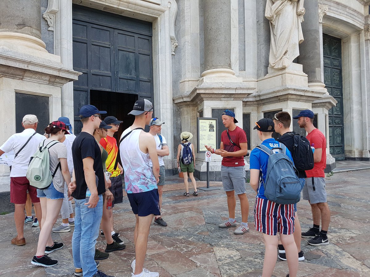 Rickme11or's tweet photo. Outdoor Education students in Sicily for 2 weeks adventure training.  The first few days have been orientation and cultural visits. @CalderdaleCol https://t.co/elT2hmP5Af