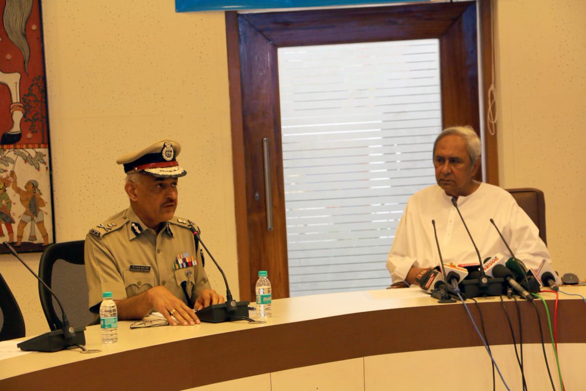 odisha_police's tweet photo. Sh. Naveen Patnaik, Hon’ble CM today released a Documentary film &amp; a Report on "Police Response to Cyclone FANI-2019” &amp; lauded the outstanding work of @odisha_police in all domains &amp; spheres before, during &amp; in the aftermath of #FANI. All senior officers attended the programme. https://t.co/Lv2gF2vF6A