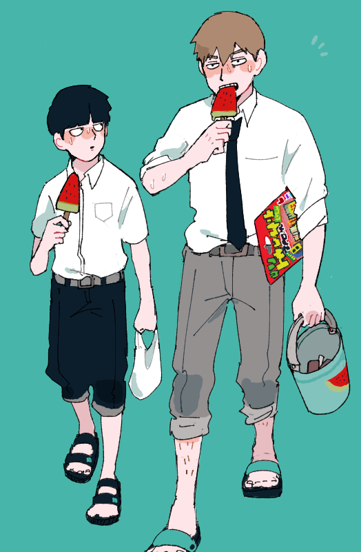 Momiji_m100's tweet photo. 夏の師弟🍉 https://t.co/hELVSualaJ