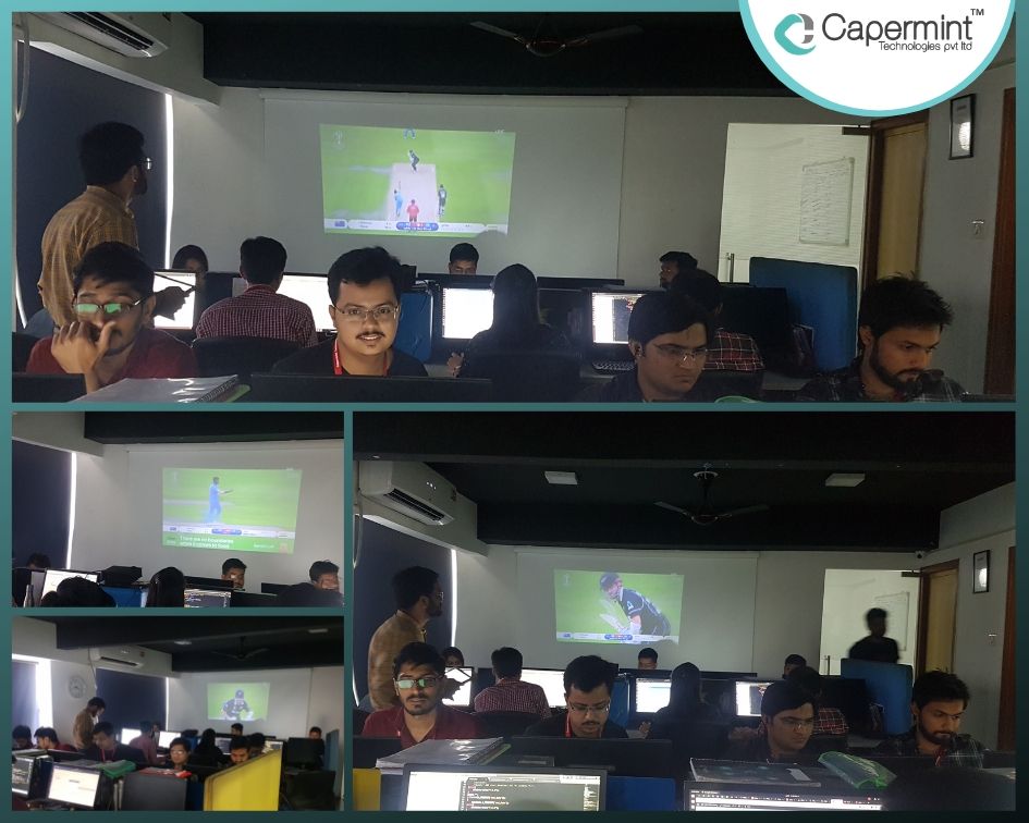 Caperminttech's tweet image. Today @Caperminttech organizes #livecricketmatch for #employeefun
So today is the big day guys...!
Wishing you all a very good luck for the big game 🏏
One team...one emotion...one nation...🇮🇳
 #INDvNZ #SemiFinal1 #WC2019 #TeamIndia #CWC19 #lifeatcapermint #teamfun #Cricket
