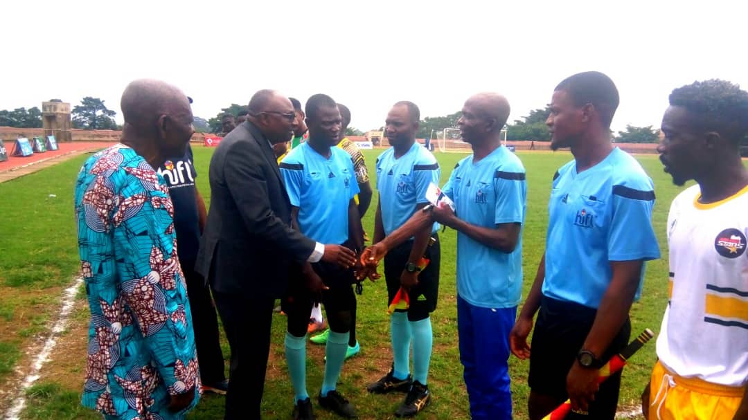 ABUADStars's tweet photo. Dignitaries Live At Awo Stadium! 
Prof.  Ajisafe, Vice Chancellor Of @ABUADStars 
Prof. wale Moronkola, Chairman Sports Council, @UIPioneers 
Dr. Salami, Ag. director of Sports, @UIPioneers 
Mrs. Aloba, Director Of Sports, @LCUGladiators 
#UIvsABUAD  #HiFL2019 https://t.co/dwbUMBwf74