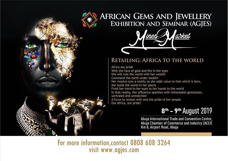 fmmsdngr's tweet photo. ICYMI:
AFRICAN GEMS AND JEWELLERY EXHIBITION AND SEMINAR 2019. 
#AGJES2019 https://t.co/wQ15sUFGGm