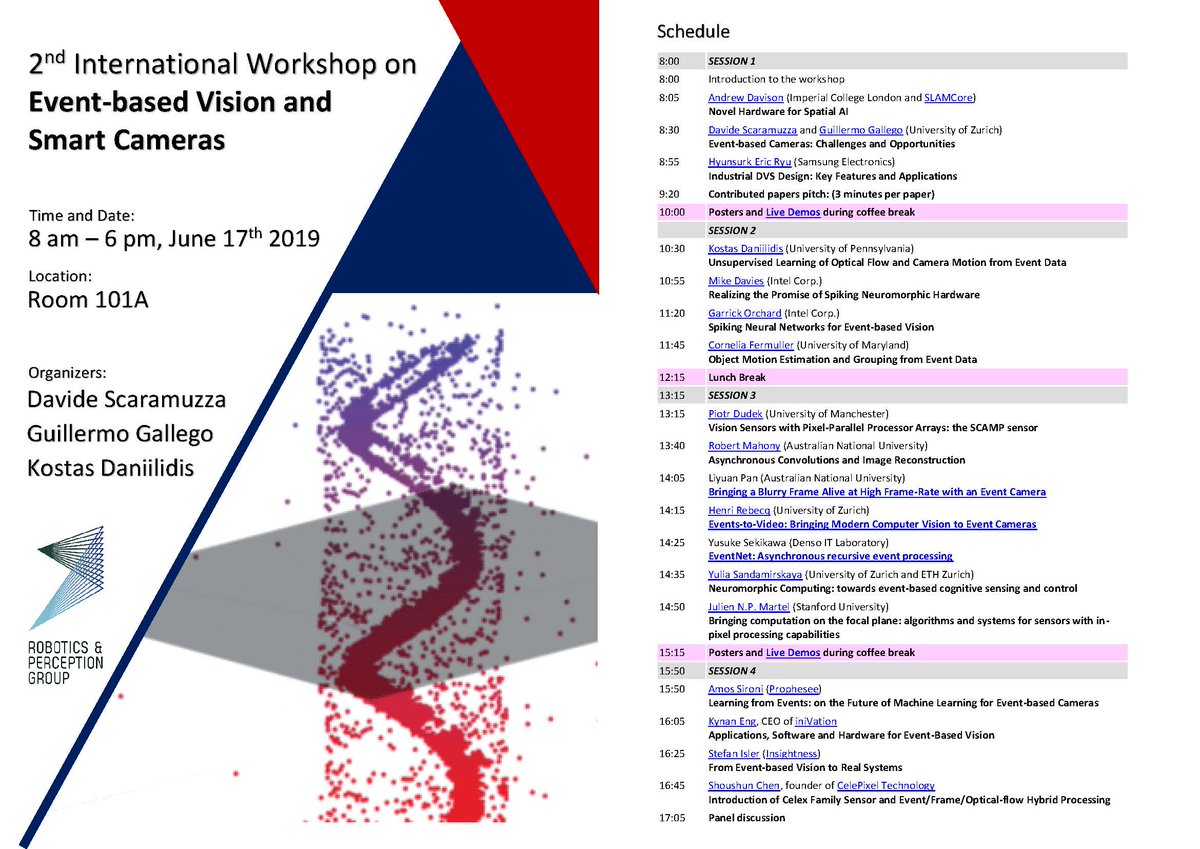davsca1's tweet photo. All the video recordings and slides of our recent #CVPR2019 Workshop on Event-based Vision and Smart Cameras are out! Website: https://t.co/zDfiH2QpVX
#eventcameras #DVS #ATIS #Prophesee #Insightness, #CelePixel #Inivation #Samsung #Intel #UZH #UZH_en https://t.co/KapUPLTGkQ