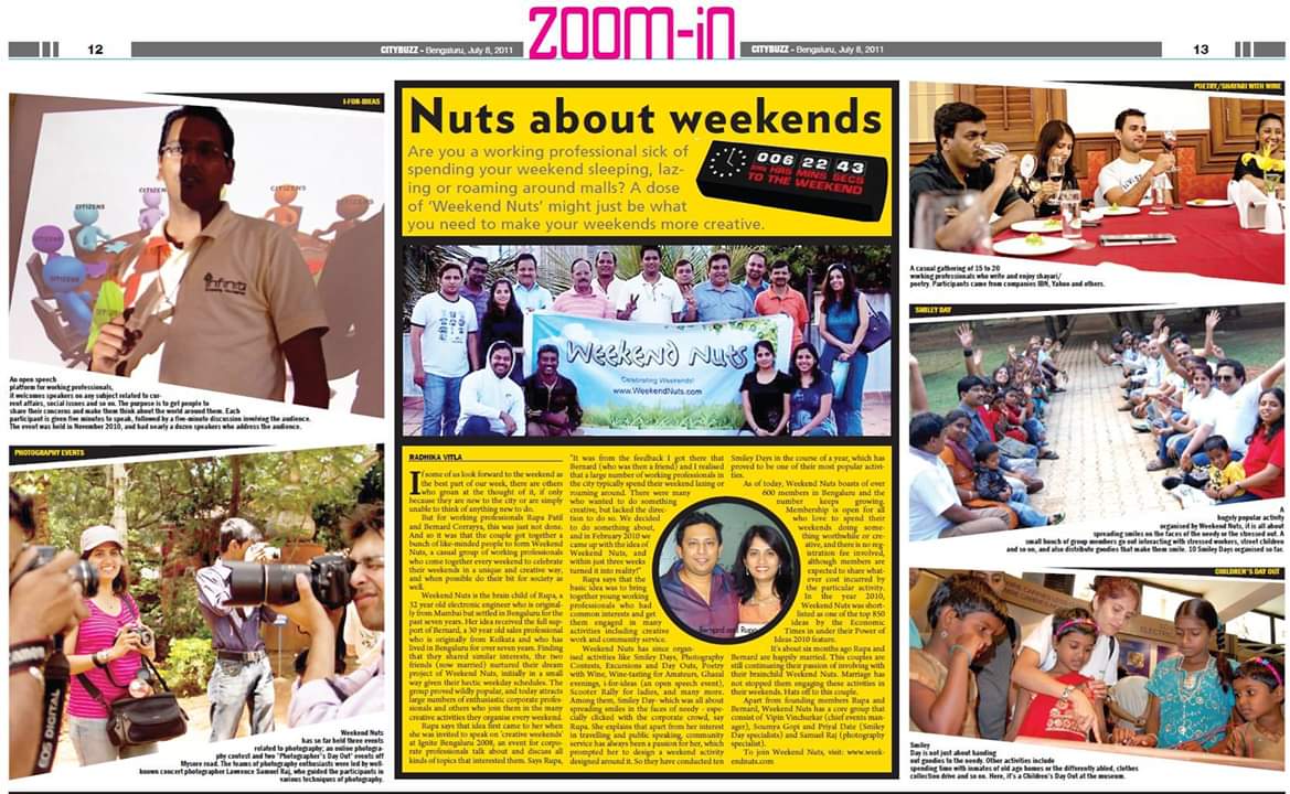 WeekendNuts's tweet image. Down the memory lane... 

... This media coverage was before Weekend Nuts was registered as a company :) 

#weekendnuts @WeekendNuts #events #Bangalore #EventManagement