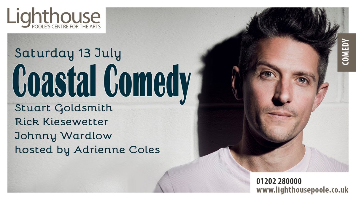 CoastalComedy's tweet image. This Saturday night enjoy a fantastic night of stand-up headlined by no other than Stuart Goldsmith! See him up close and personal in our intimate with top support acts. Advance tix £15: lighthousepoole.co.uk/whats-on/2019/… #comedy #standup #poole #whatson #saturdaynight