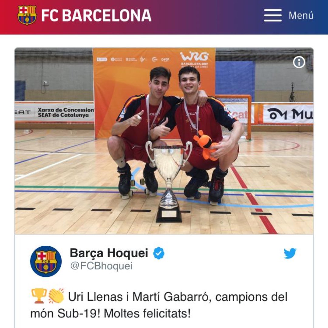 ajtorrelavit's tweet photo. Un torrelavitenc campió del món. Martí Gabarró ha guanyat la copa del món sub-19 amb la selecció als #WRG19. La constància, la persistència, la resiliència, la cultura de l'esforç dirigit a fer realitat l'objectiu són la clau de l'èxit en #hoqueipatins i en la vida. Enhorabona! https://t.co/bC2twtTCab