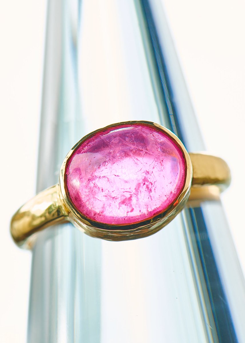 A pop of hot pink tourmaline on a ☔️ day .... new rings in stock #tourmaline #jewelrydesign