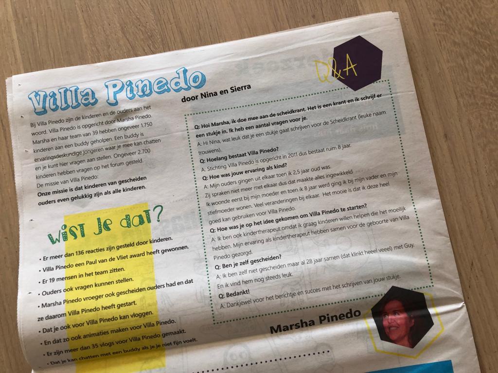 Gisteren in het @jeugdjournaal: Leerlingen met gescheiden ouders van basisschool Laterna Magica in Amsterdam maakten De Scheidkrant. In het blad staan persoonlijke verhalen van kinderen, tips voor ouders en kinderen en interviews, met o.a. <a href="/MarshaPinedo/">Marsha Pinedo</a>. jeugdjournaal.nl/artikel/229263…