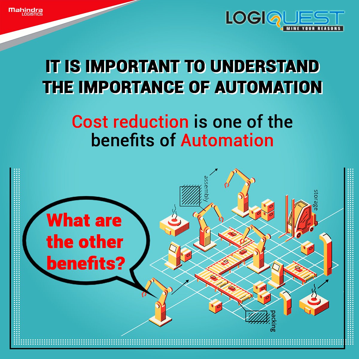 TheLogiQuest's tweet photo. Logistics automation has the potential to change the way logistics services are provided. Share your views. 

#MahindraLogistics @NMIMSMumbai @nmims_india @iimraipur @NITIE_Mumbai @Mahindralog_MLL https://t.co/OQxTcMXQ8c