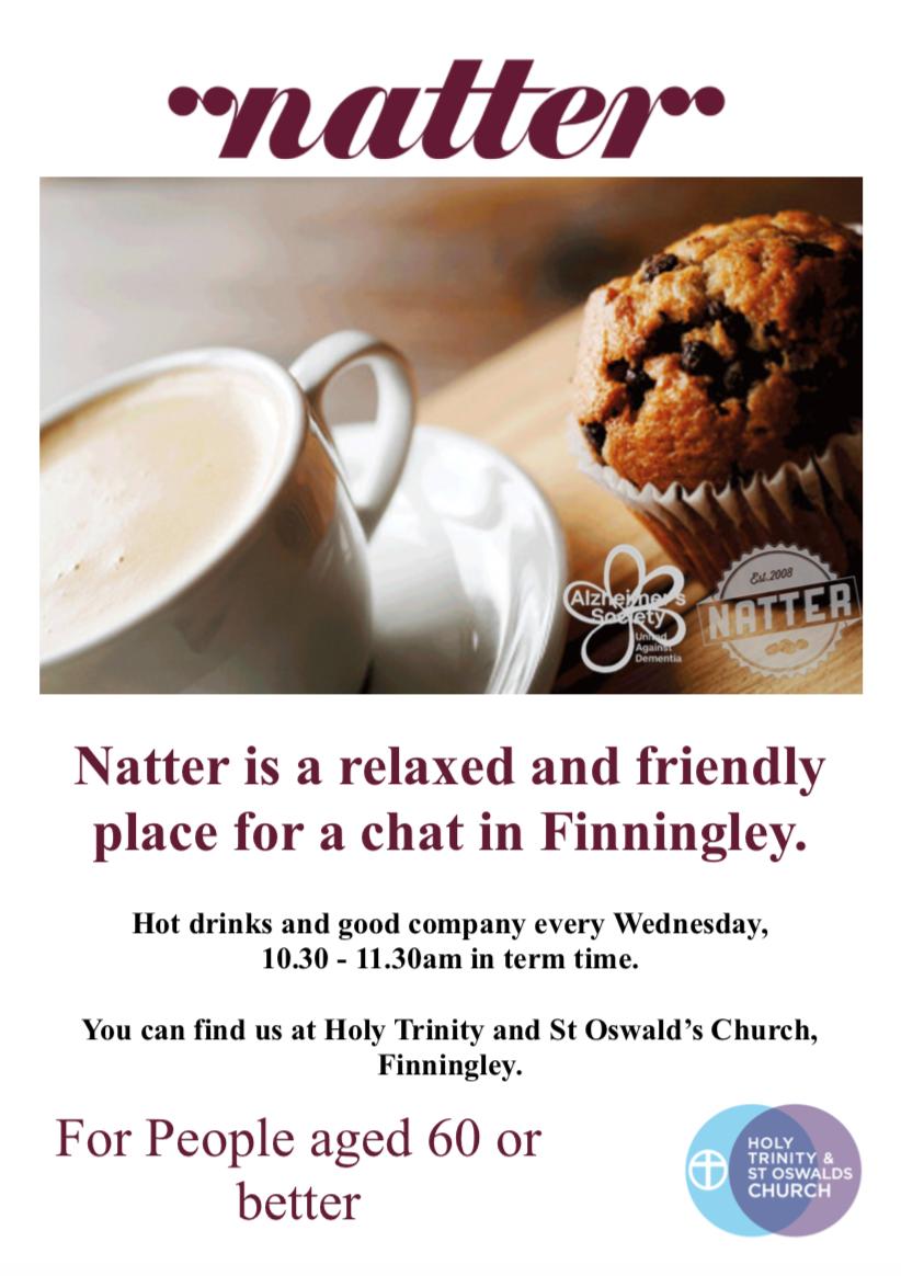 Finningleycofe's tweet image. It's Natter this morning, 10:30am - 11:30am, for those lovely folk aged 60 and better. 

#Finningley #Doncaster #DoncasterIsGreat