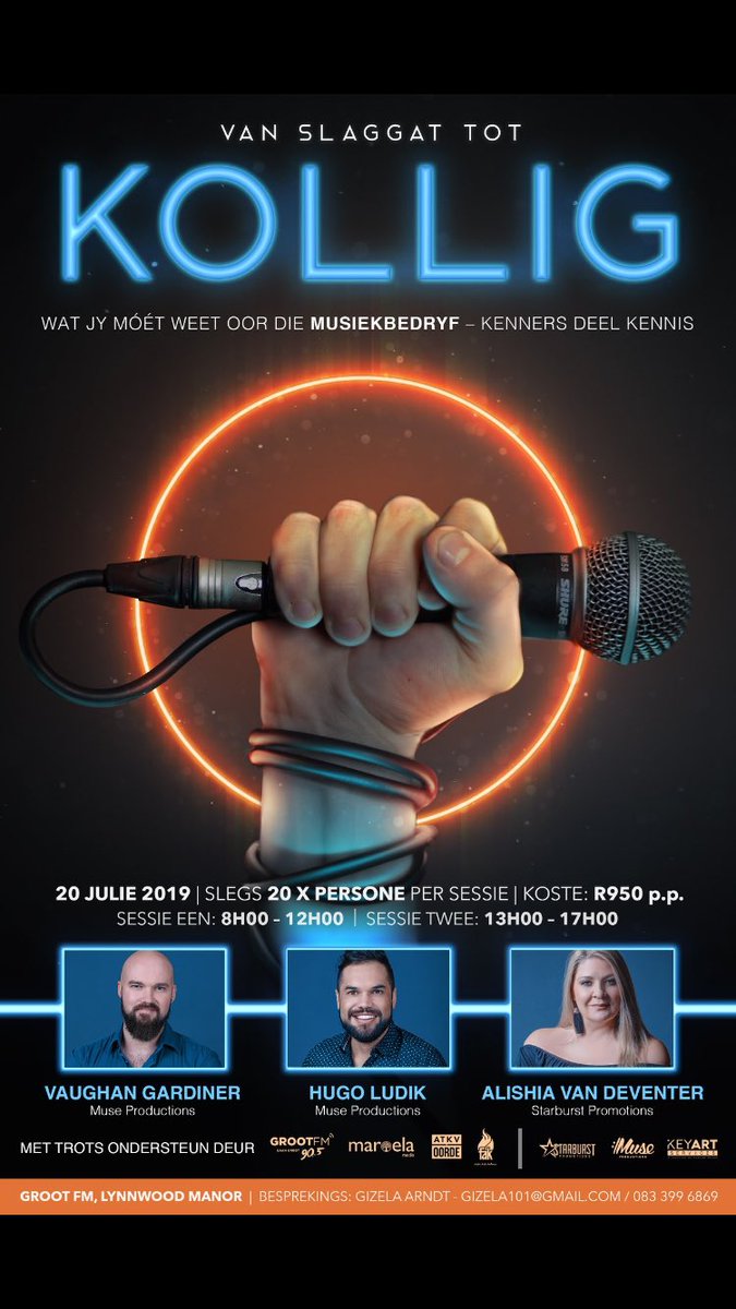 Laaste paar plekke is amper gevat vir die Van Slaggat Tot Kollig werkswinkel wat op 20 Julie aangebied word deur myself, Hugo Ludik(<a href="/adamgroep/">ADAM</a> ) en <a href="/AlishiavanDev/">Alishia</a> in samewerking met <a href="/GrootFM/">GROOTfm 90.5</a> , <a href="/maroelamedia/">Maroela Media</a> , <a href="/ATKVSA/">ATKV</a> .