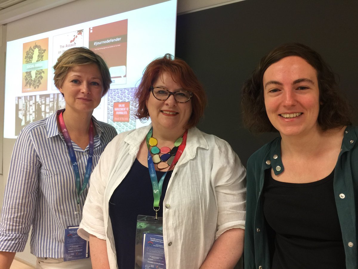 gendermaria's tweet photo. What a panel! 💪🏾 Thank you for letting me chair the important panel on Gendered online harassment in #journalism. Ping @GretaGober @julieposetti @SaraDeVuyst #iamcr2019 #Journodefender #sectionJ https://t.co/FPbfa3mSMv