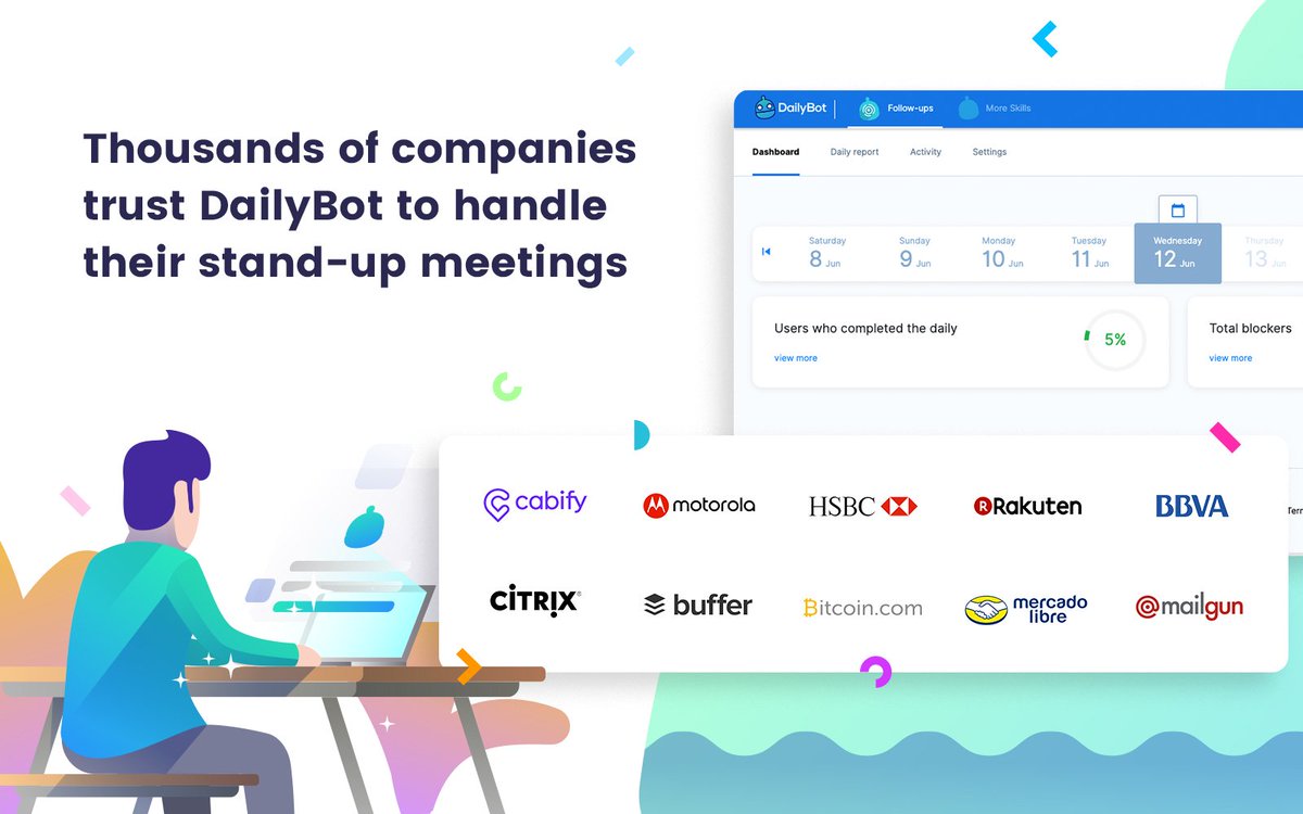 Dailybot's tweet photo. I'm a chatbot assistant powered by Skills (or superpowers) that help you automate your team daily workflows.

We're launching a new design and we're on ProductHunt today.
Please upvote! ⤵️

https://t.co/hH3SRWNVlo https://t.co/fKE0NiRqn5
