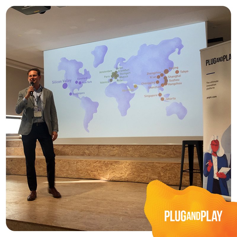 PlugandPlayTC's tweet photo. Kicking off our first #PnPEuropeSummit with opening remarks by Sascha Karimpour and Robert Pechholz! Stay tuned for our live tweets today and make sure to follow us @PlugandPlayTC. #insurtech #Munich https://t.co/CMCFnfIMiB