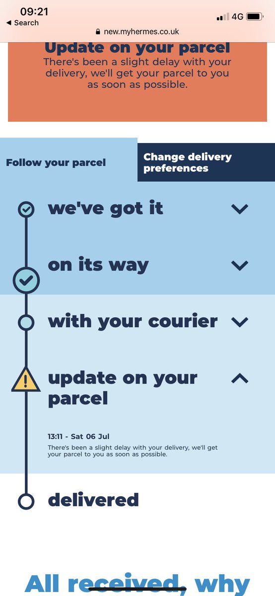 vickycooper07's tweet photo. @Hermesparcels the status of my parcel since Saturday!! Something tells me you’ve lost it!! https://t.co/FsjmEBEhg5