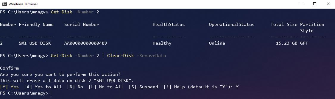 nagyegrimate's tweet image. Recently ran into Disk Manager in #Windows10 not allowing to remove EFI partitions. Article suggested using diskpart.exe, but with the growing compat of #PowerShell 7 for #WindowsPowerShell cmdlets I knew better. 😎