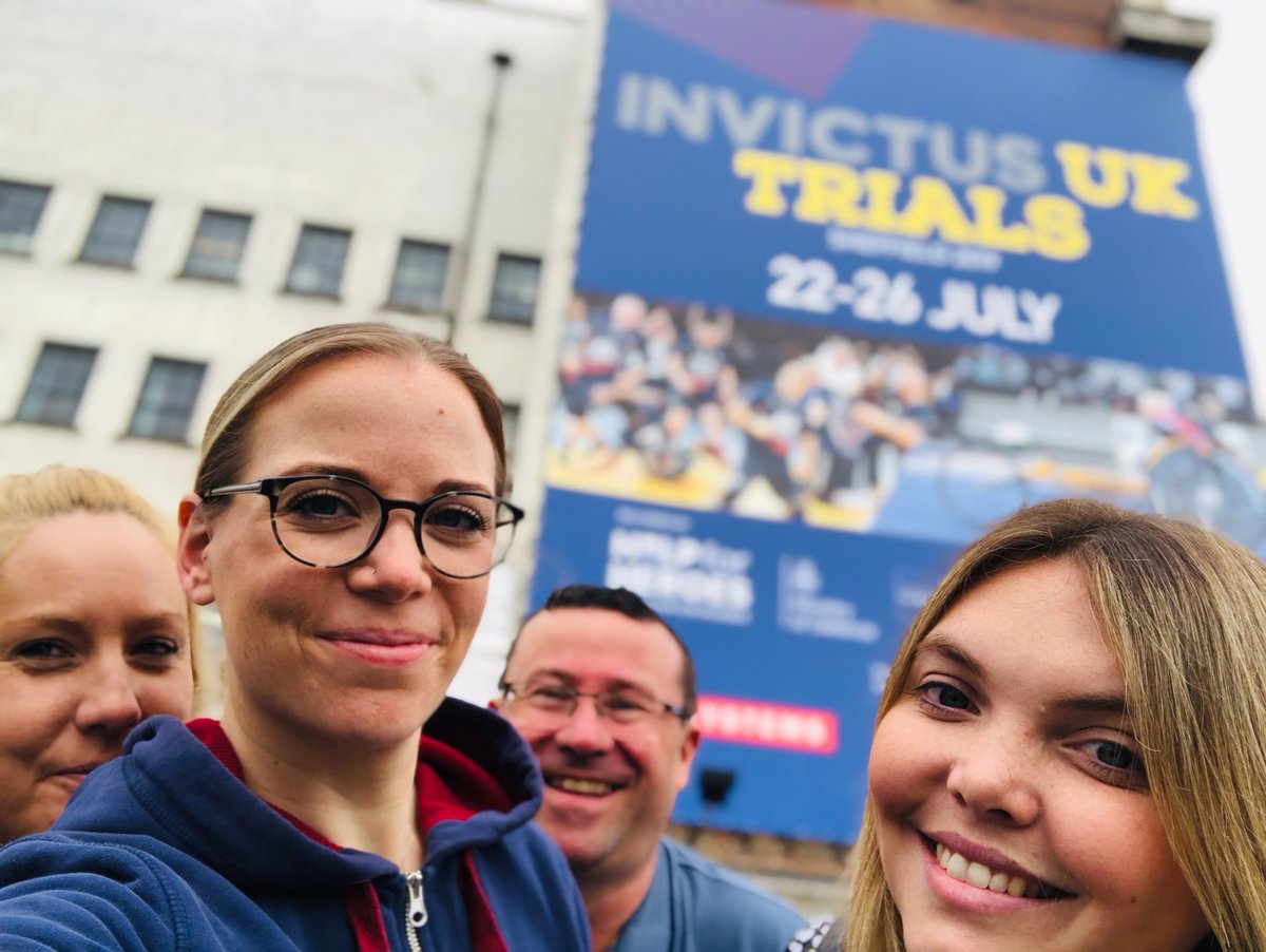 H4HTinHut's tweet photo. The National Volunteer Team are out and about in Sheffield today on the #UKInvictusTrials recce. We can’t wait to see you all there 👌🏻 #ProudtoSupport @HelpforHeroes https://t.co/68SveLvW4l