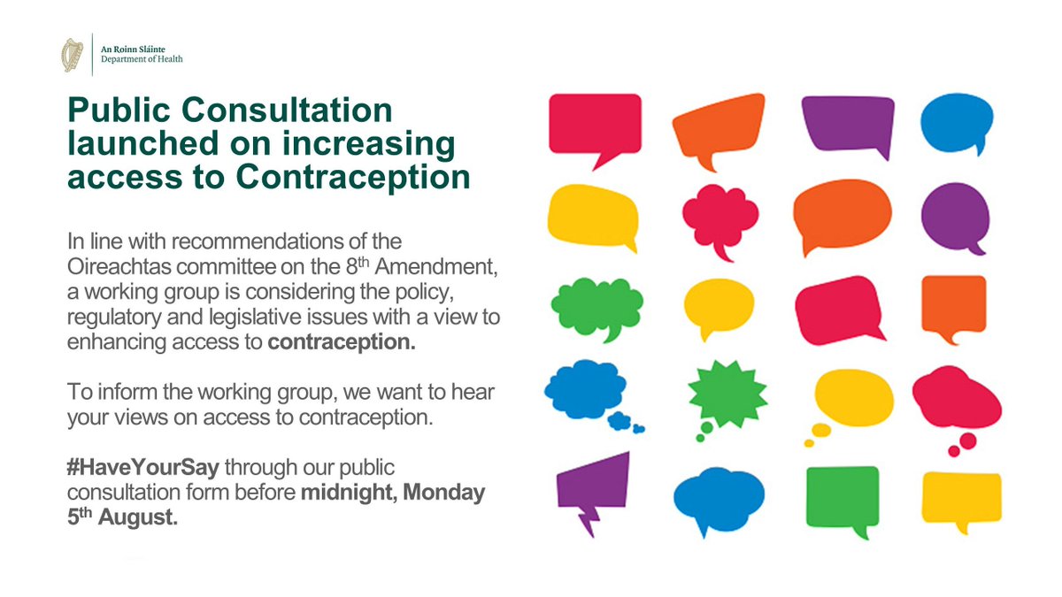 roinnslainte's tweet image. What are your views on increasing access to #Contraception?

#HaveYourSay: health.gov.ie/consultations/