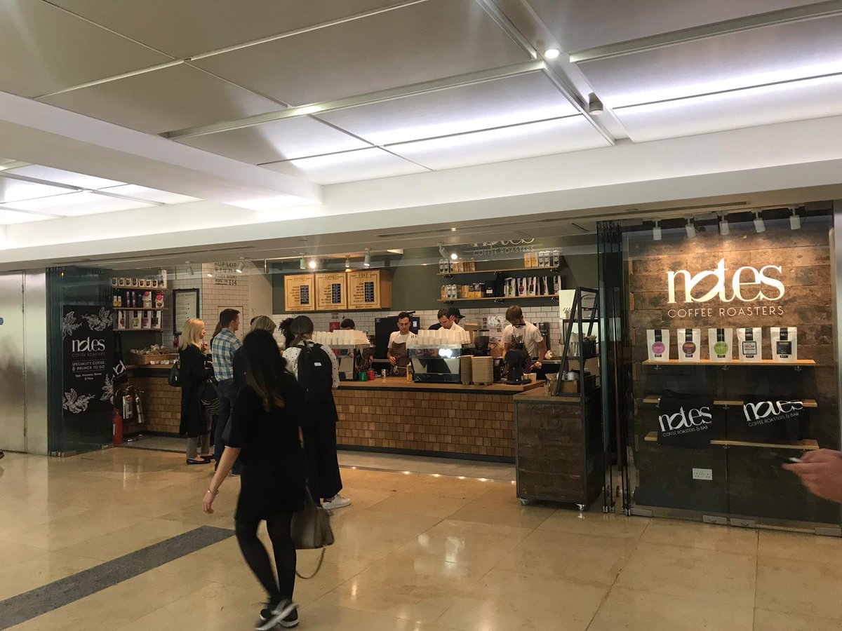 NotesLondon's tweet photo. BRAND NEW NOTES ALERT π¨ Say hello to our tenth shop in London! We've just opened Notes Canary Wharf Canada Walk, so pop along to Unit 6 to say hello and grab some great coffee βοΈ #CanaryWharf #NotesCoffee #LondonCoffee https://t.co/8kKild9X9a