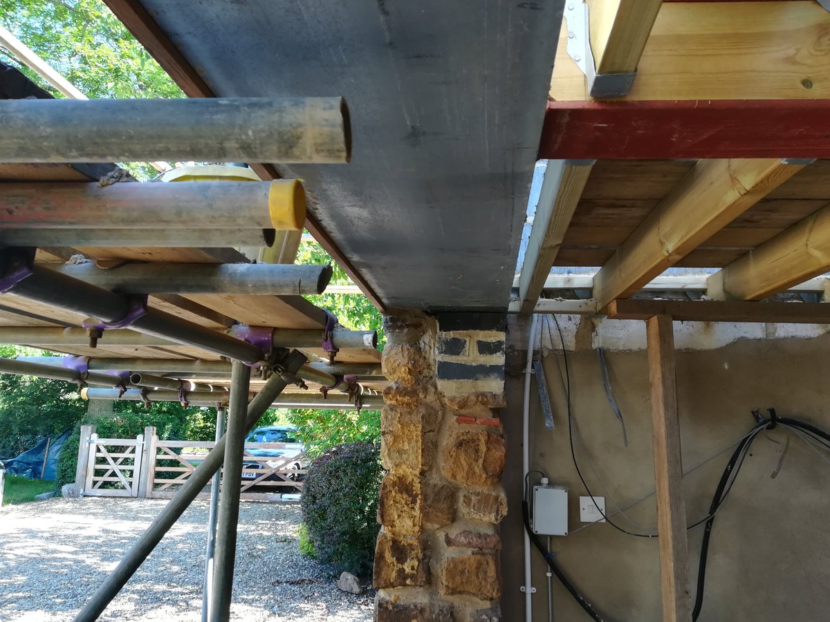 A Steel Beam supporting the new floor, designed by a DSA Structural Engineer #Steel #Beam #New #Floor #Project #Daventry #Structural #Engineering #Civil #Northamptonshire #DSA #Design #Works