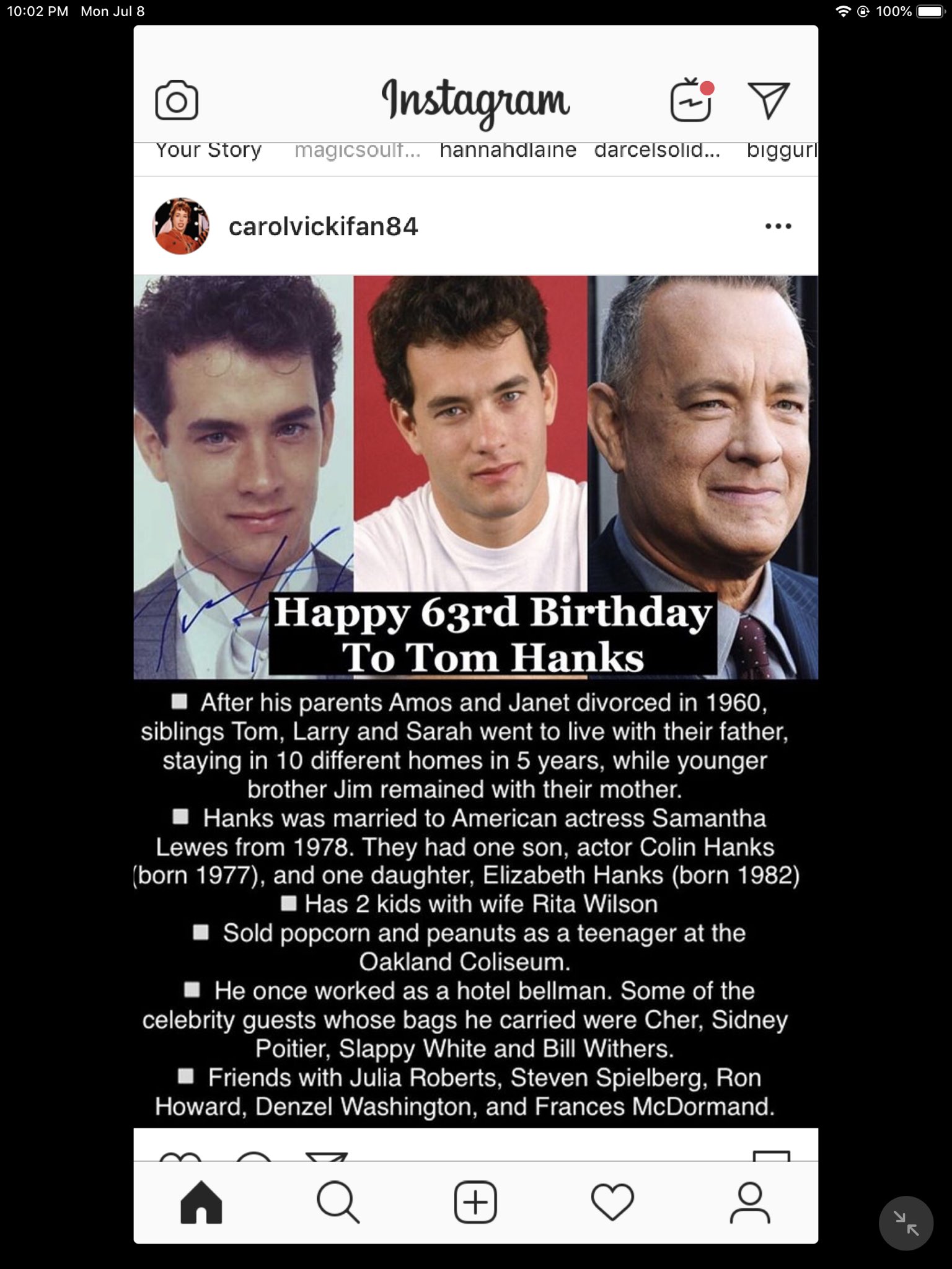 Happy Birthday! Tom Hanks, Jimmy Smits, Richard Roundtree and Kelly McGillis!        