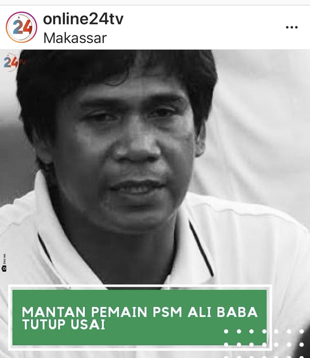 Turut  berduka cita, atas meninggalnya Ali Baba mantan pemain <a href="/PSM_Makassar/">PSM Makassar</a> semoga  husnul khotimah. 
Ali Baba sedikit dari sekian pemain PSM era Liga Indonesia yg pernah merasakan gelar juara  <a href="/RedGank_PSM/">RedGank PSM</a> @Maczman_Ori <a href="/Daeng_Info/">Daeng Info</a> <a href="/agakarebaa/">AgaKarebaa Makassar</a> <a href="/SosmedMakassar/">Sosmed Makassar</a>