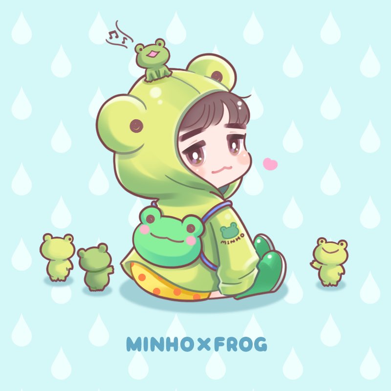 「梅雨はまだあけてないかなー？」
カエルさんミノくん🐸☔️
#SHINee #fanart #민호 #ミンホ