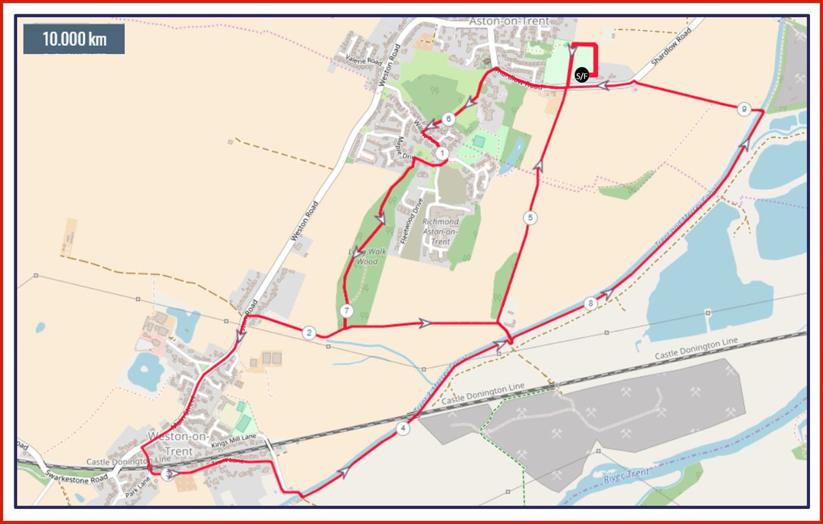 Pricey10k's tweet photo. Here it is folks 🗺 for those that are interested, a look ahead at Pricey's lovely 10k route starting &amp; ending at the village playing fields  👀👟😊🏃‍♂️ 
#doitforpricey https://t.co/sag8KiPh4h