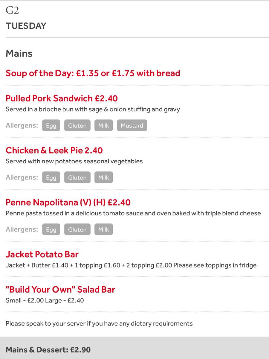 HGS_g2's tweet photo. Menus for#Tuesday https://t.co/Iao3JsboTA
