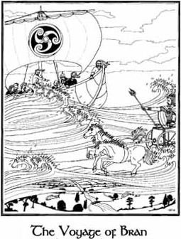 Bran means "raven". Associated with poets, warriors & saints, but the best known Irish e.g. is legendary hero Bran mac Febail! Travelled to magical Otherworld enjoying its delights for many centuries. Finally becoming homesick, he returned to Ireland, where he crumbled into dust!