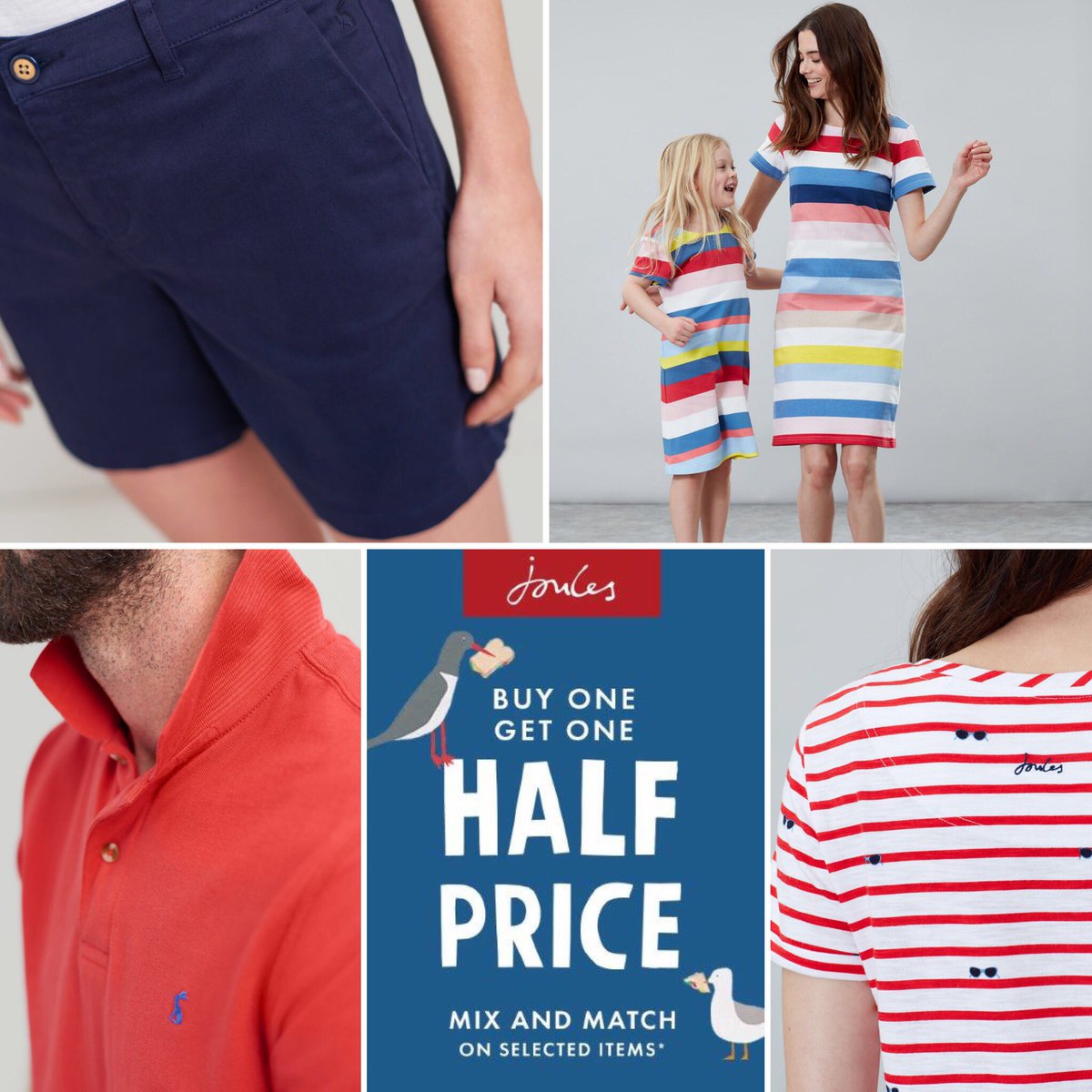 JoulesNotts's tweet photo. Buy One Get One Half Price continues in store this week. The offer can be mixed across all genders as well, so there’s something for everyone #JoulesOfNottingham #BridlesmithGate #Nottingham https://t.co/063vnbUlmp