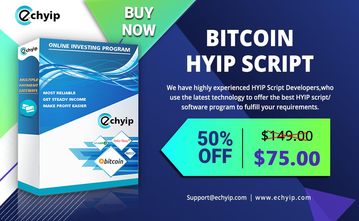 ec_hyip's tweet image. #Buy an amazing, bug-free &amp;amp; #Best #Bitcoin_HYIP_Script at a 50% #discount. Our script is built by using the latest #technologies, that make your #Crypto #Website more #responsive, #stable and #secure.

Visit 👉 echyip.com