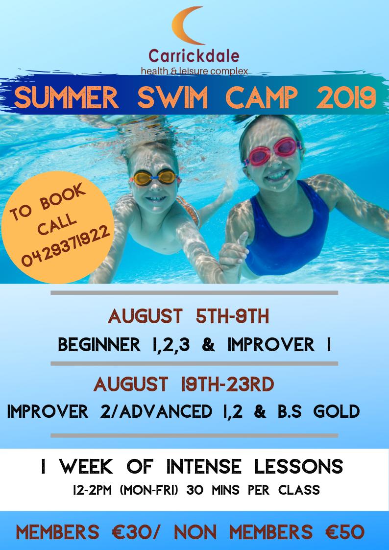 Its Back ,,,By popular DEMAND Carrickdales Swim Camp 2019 
 Call 0429371922 for More Information and to Book 
  HURRY ,,,,Places Limited