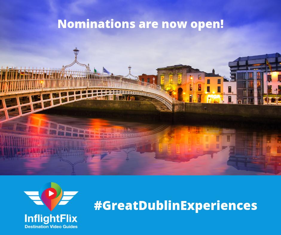 3 DAYS TO GO! Have you nominated your favorite experience yet? Nominate todaynominated! 

Link to Nominate : bit.ly/2G1EU0d

#InflightFlix #AerLingus #GreatDublinExperiences 
#Dublin #VisitDublin #Thingstodoindublin
@RAI_ie @IHFcomms @JOEdotie @chqdublin @LovinDublin 
.