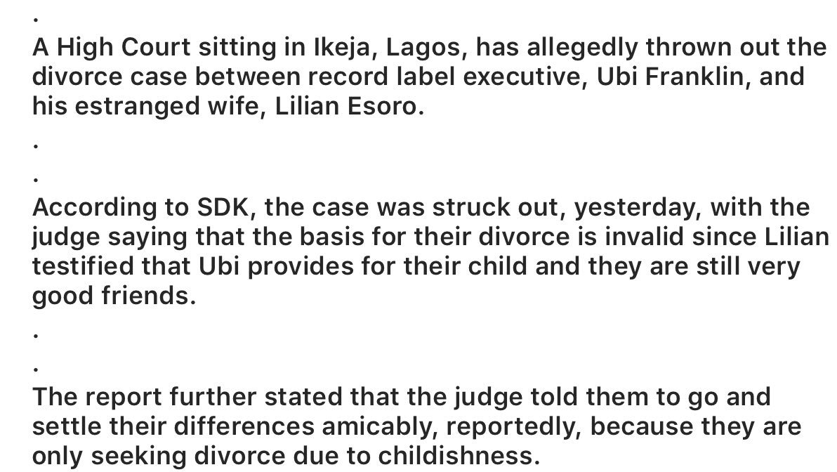 ManLikeIcey's tweet photo. You can’t divorce, course tells Ubi Franklin and Lilian Esoro https://t.co/JzQO4TdKhC