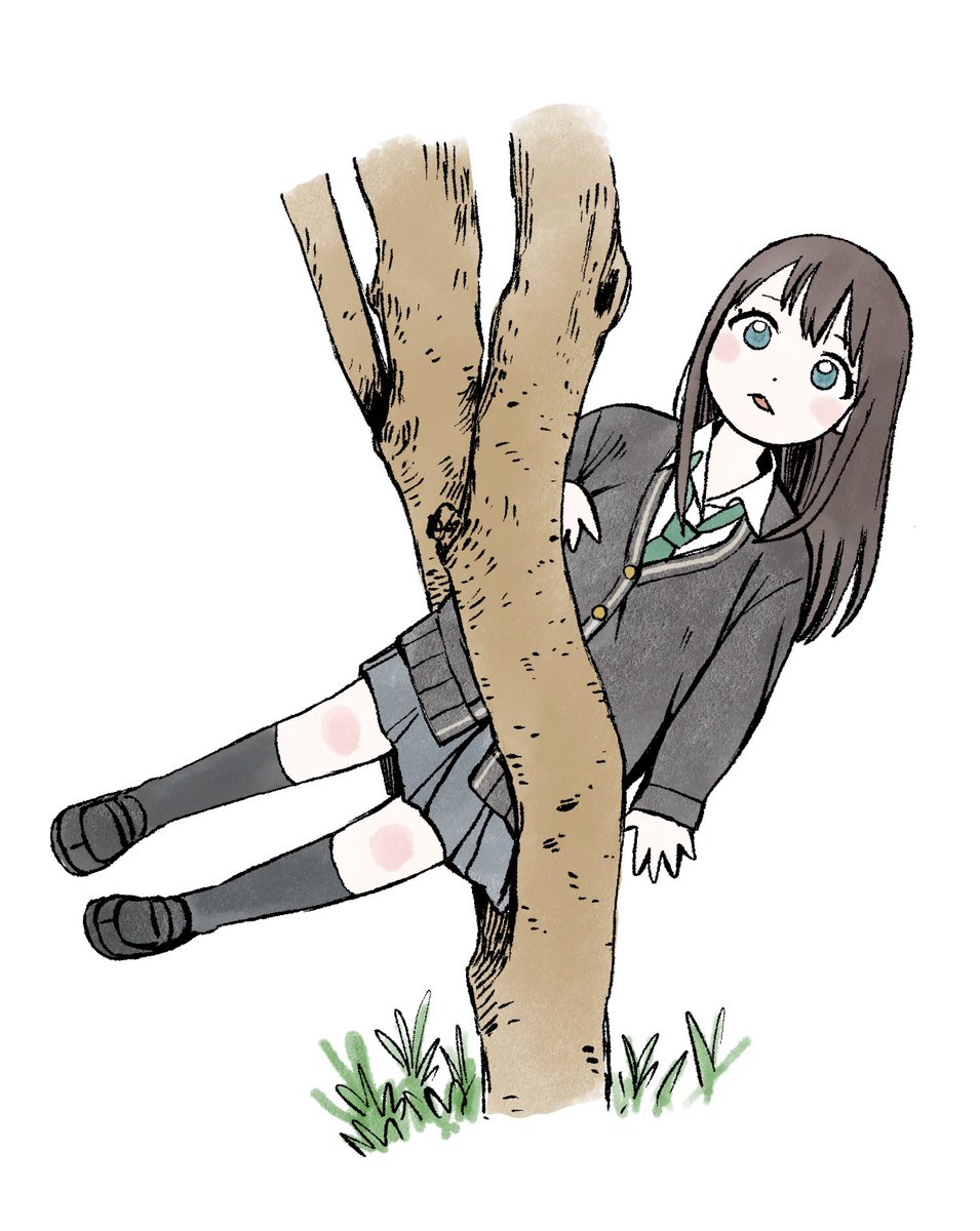 渋谷凛(シンデレラガールズ) 「木に挟まってる時のしぶりん 」|つばなのイラスト