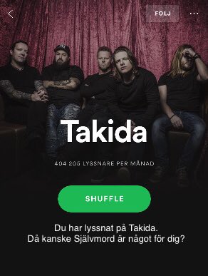 erikbrunnegard's tweet image. Lite väl hårt Spotify...