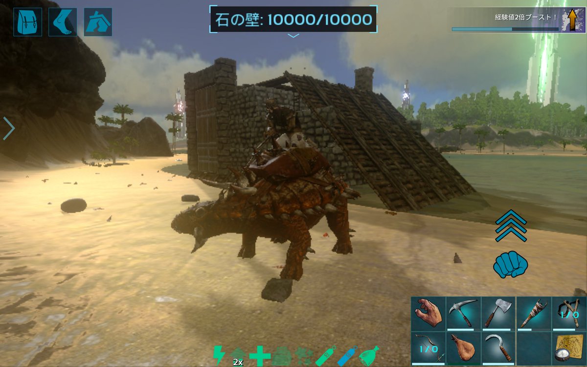 如月 フォロワーさんの呟きを見て Ark モバイルを今更初めてみたけれど 広告結構入るし操作性ちょっと難有るし 序盤リーパーに頃されまくるけど このゲームなかなか楽しく遊べますねー 今はソロで筏拠点作って遊んでますわぁ Arkモバイル T Co