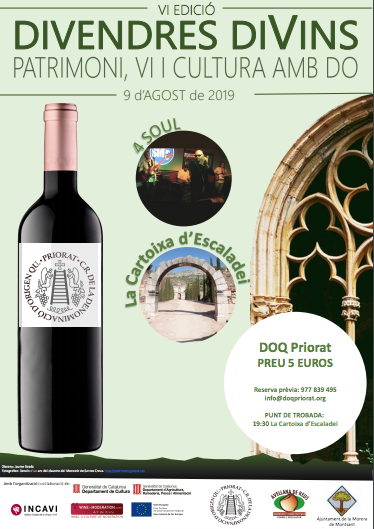 doqpriorat's tweet photo. 🍷 El próximo viernes 9 de agosto te invitamos a un nuevo "Divendres Divins", que celebraremos con 4 Soul y los vinos de la DOQ Priorat.
Reserva tu plaza en el ☎ 977839495
🎟 5€
#DOQPriorat #WineLower #winemaker https://t.co/Dm1GMtU3ne