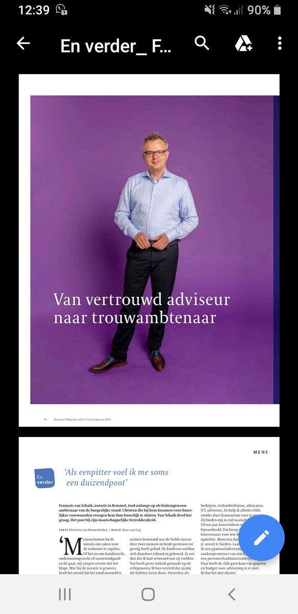 francoisVs's tweet photo. Trots op mijn vak, nu al dertig jaar in de praktijk. Zie mooi uitgevoerd interview in #notariaatmagazine @KNBnotariaat.#notaris #mettweebenenindeklei https://t.co/t89fKnrrmZ