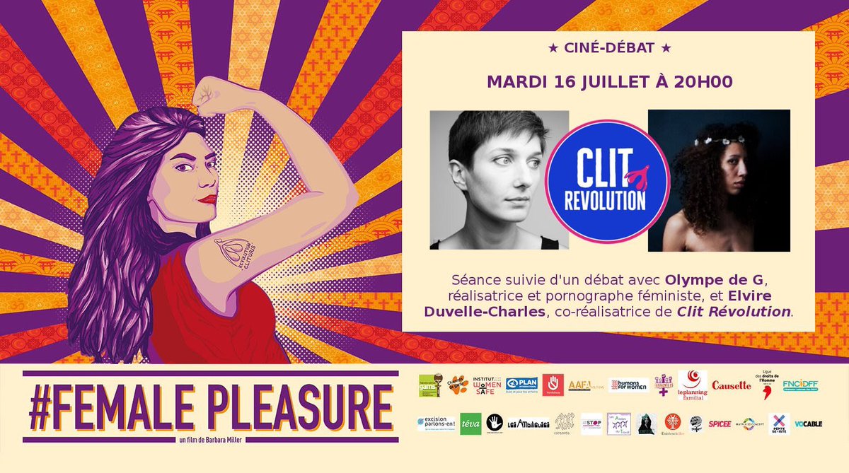 OlympeDeGe's tweet photo. Salut ! @ElvireDCharles et moi on anime un débat à la suite de la projection de Female Pleasure (@collectifFP) l’excellent docu de Barbara Miller. C’est mardi 16 à 20h et on a 5 places pour vous ! https://t.co/ygUmTvoXWQ