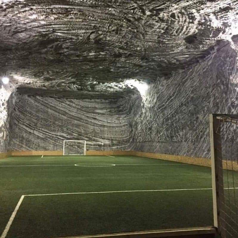 PLGoal's tweet image. A football pitch 30m below the ground in Salt Mine , Romania
