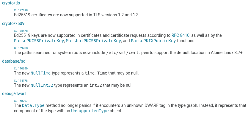 nussjustin's tweet photo. Wrote myself a userscript (Tampermonkey) that shows links to the relevant CLs on the #golang release notes. Makes finding the relevant CLs much less annoying (no more dev tools or source viewing) https://t.co/Nk0gu2krdg https://t.co/DeVsOzhxjV