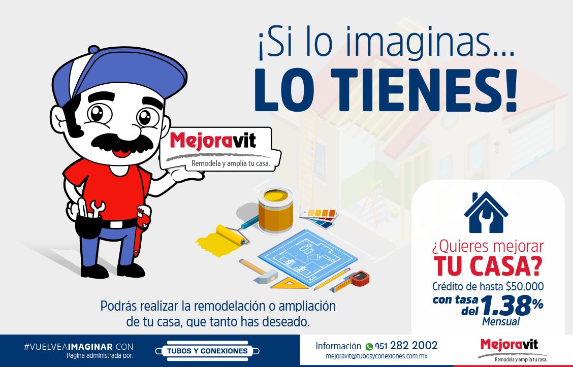 ¡Si lo imaginas LO TIENES!
Con Tubos y Conexiones y Mejoravit, realiza la remodelación o ampliación de tu hogar o negocio que tanto has deseado.
#VuelveAImaginar
cort.as/-L12d