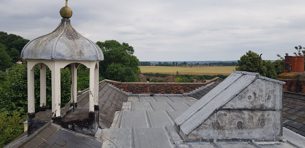 MrPSavage's tweet photo. Up on the roof of Charles Dickens' Gad's Hill Place, ready for this evening's traditional Upper Fifth Leavers' Service and roof signing. A rather unusual view! https://t.co/zr3NrTFN7H