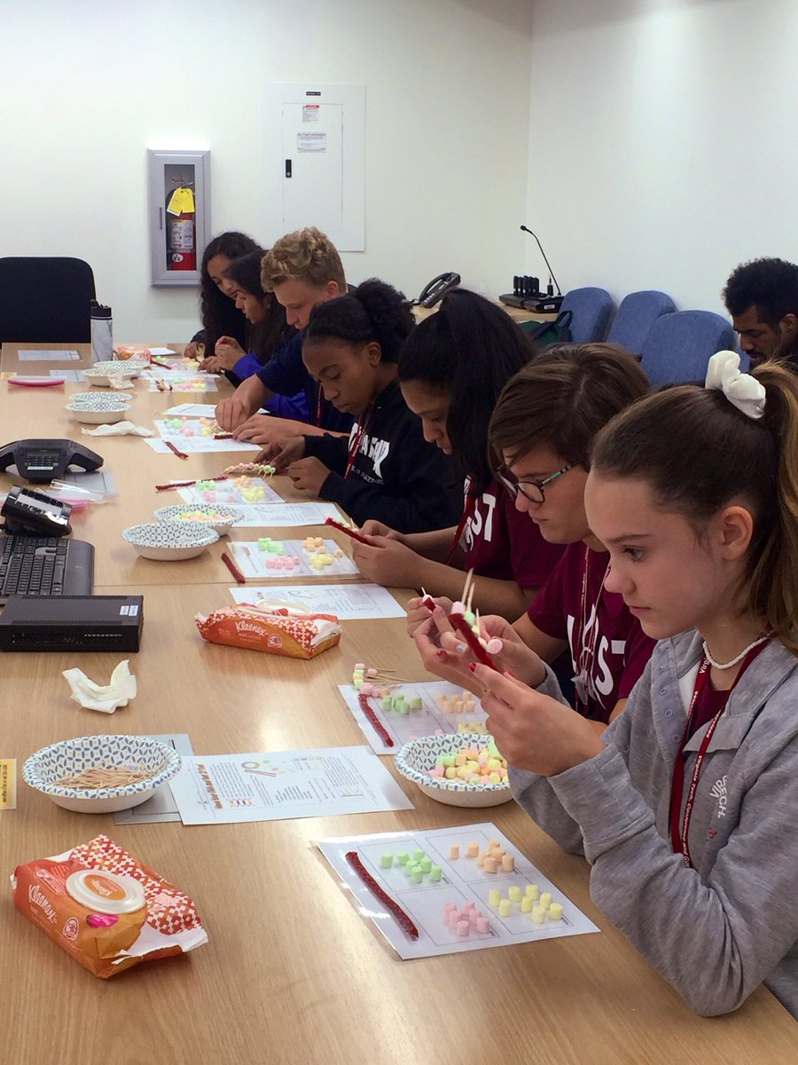 FralinLifeSci's tweet photo. Make your DNA 🧬 and eat it too:
Now, the #BLASTCamp students are modeling DNA from Twizzlers and marshmallows! @VTEngineering @VTCEED https://t.co/Fyuel7Nar2