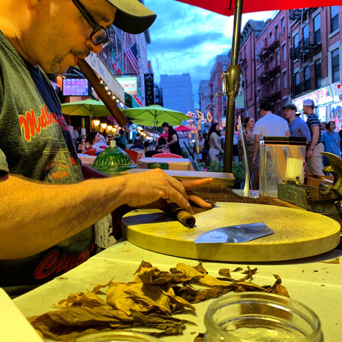 MulberryStCigar's tweet photo. Summer Nights in NYC ! #newyorkcity #littleitaly #mulberrystreet #cigars #cigaraficionados #cigarian #cigarsocialclub #cigarclub #cigarofday #bestcigarsofig #cigarsnyc #cigarrolling #handrolledcigars #cigarsociety #ipcpr #cigarsnob #cigarporn #nyc #botlnychapter #botl #cohiba https://t.co/3KkCv4se9J