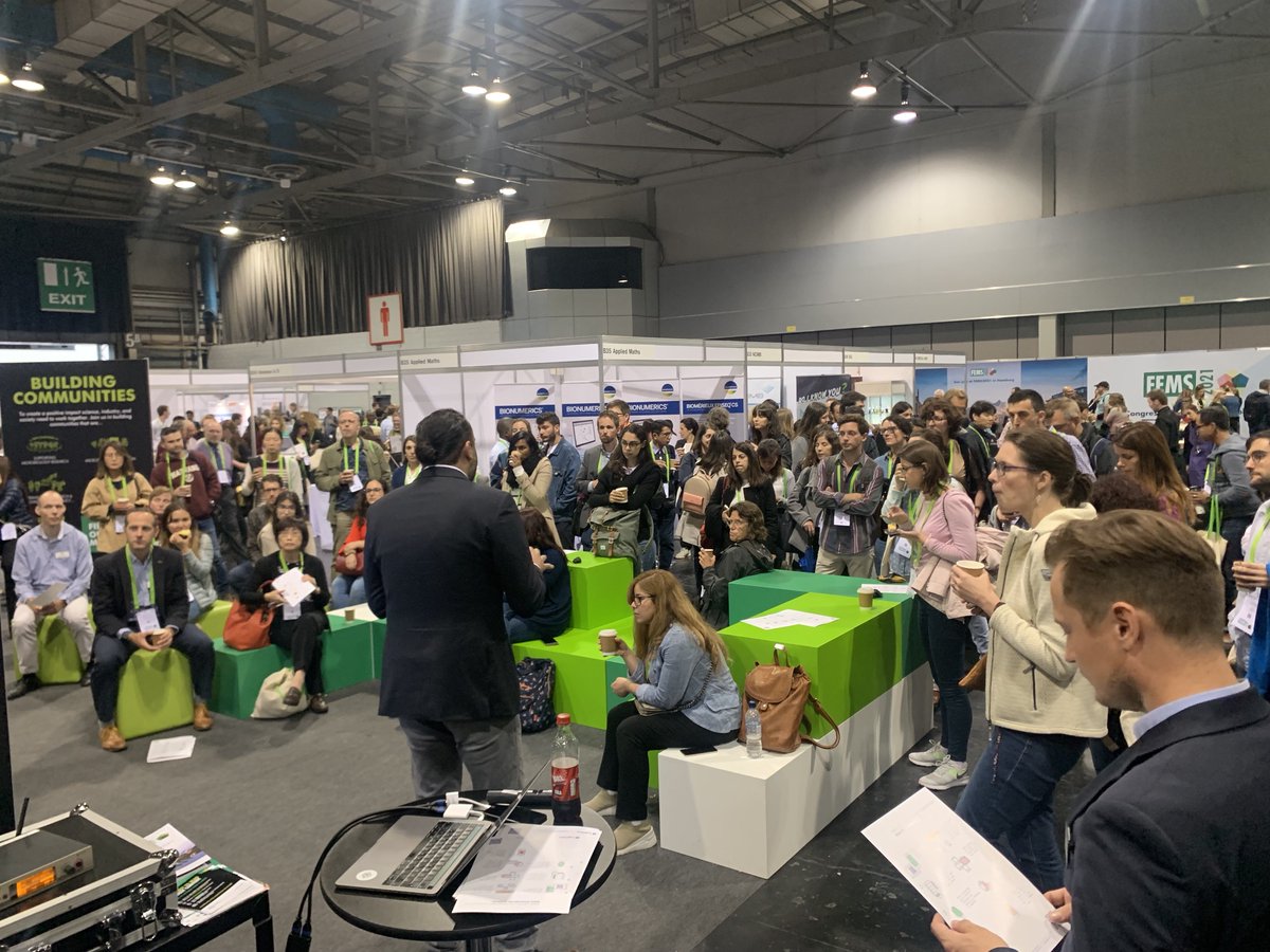 labtwin_com's tweet photo. @Gursatya , our head of growth introducing #LabTwin at the Community Corner of @FEMSTweets #FEMS2019. We are making the world's first voice-powered #digitallab assistant available to over 2000+ microbiologists on site! Come to booth C12 to sign-up! @ASMicrobiology @SfAMtweets. https://t.co/yal58ddw71